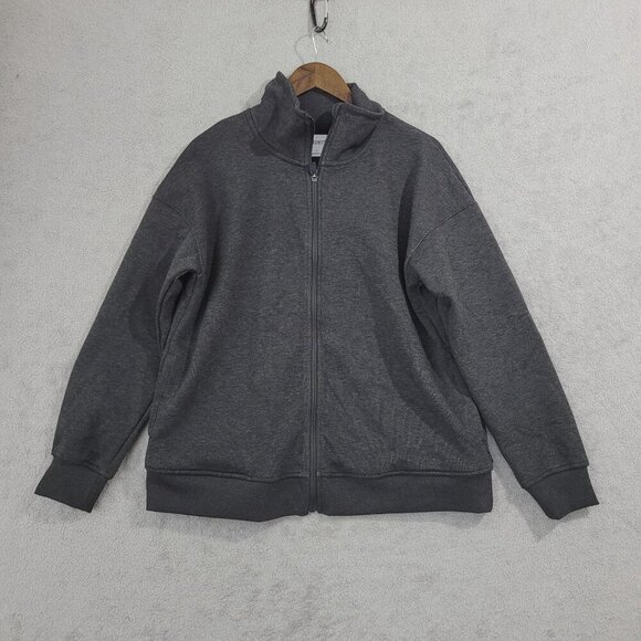 NEW Mondetta Women's L Heathered Full Zip Fleece Lined Sweatshirt Jacket - Picture 1 of 8